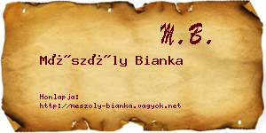 Mészöly Bianka névjegykártya
